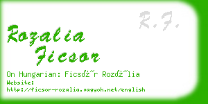 rozalia ficsor business card